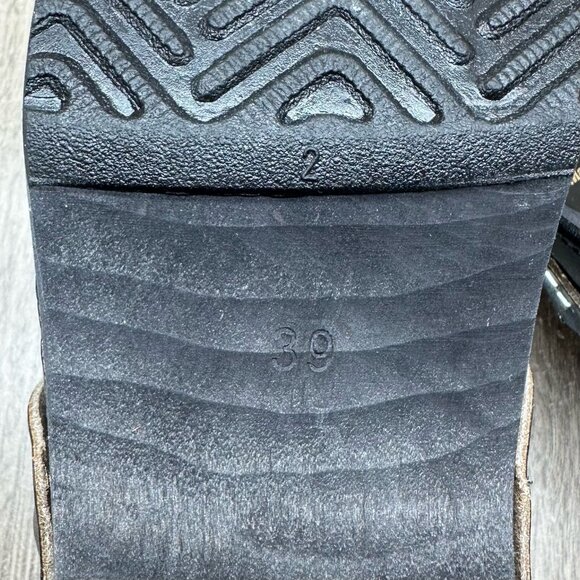 Moheda Toffeln Clog Sandals Womens Sz 39 Mule Slip On Leather Wedge Casual Black - Picture 12 of 13